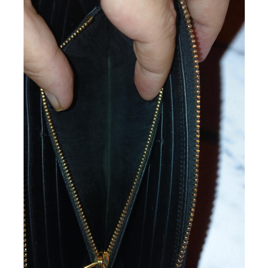 Prada Tessuto Nylon Quilted Zip Around Wallet in Black