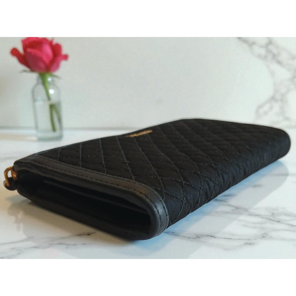 Prada Tessuto Nylon Quilted Zip Around Wallet in Black