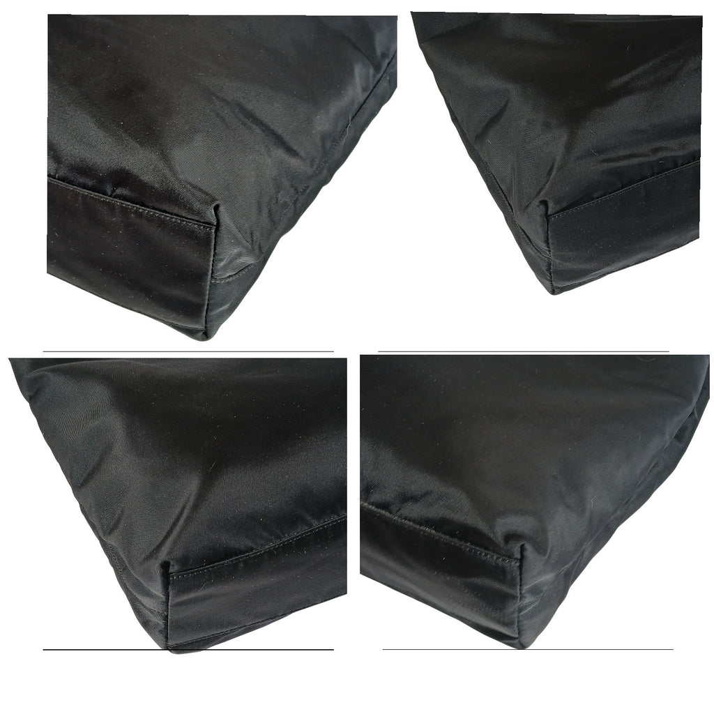 Prada Nylon Tessuto Triangle Logo Tote Bag Black
