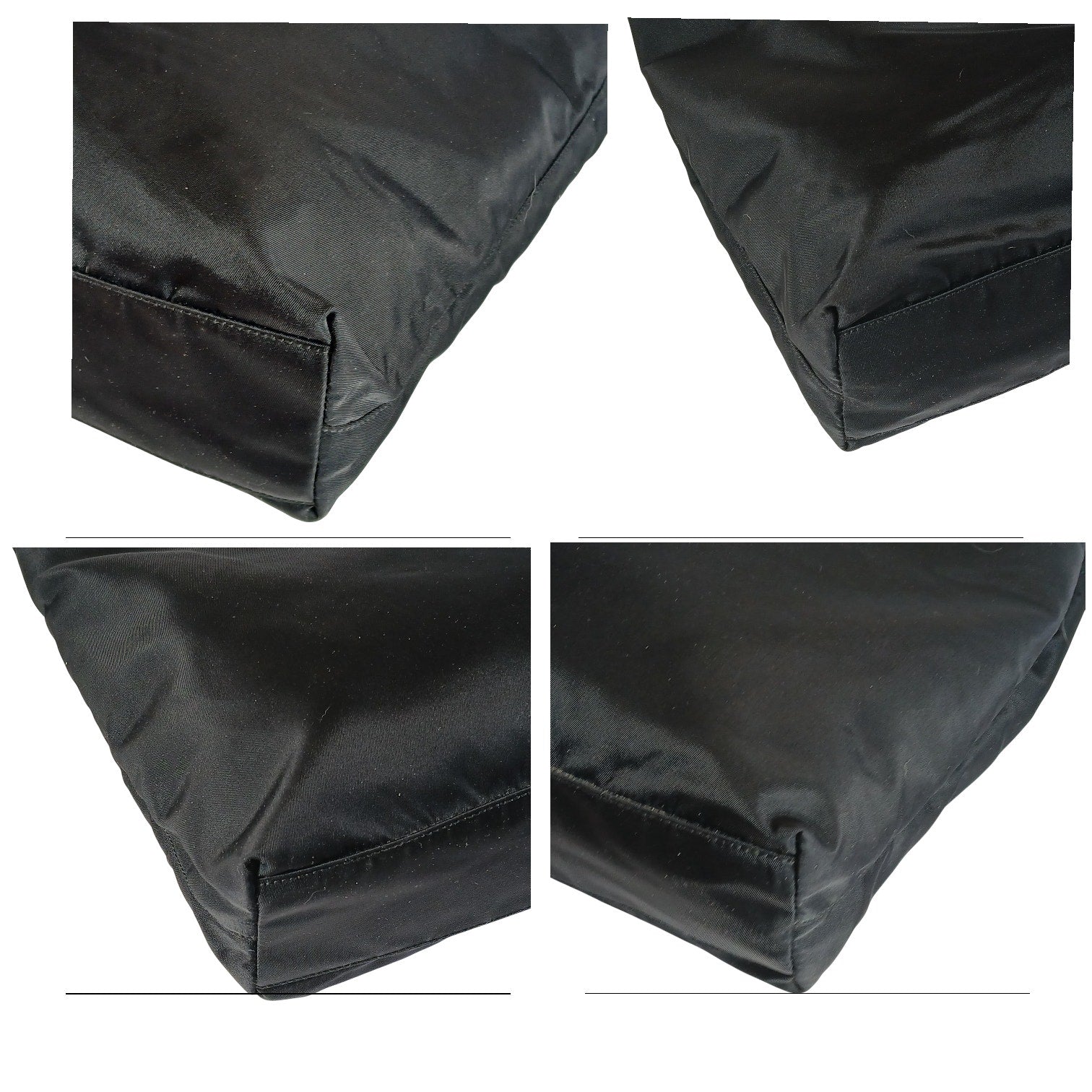 Prada Nylon Tessuto Triangle Logo Tote Bag Black