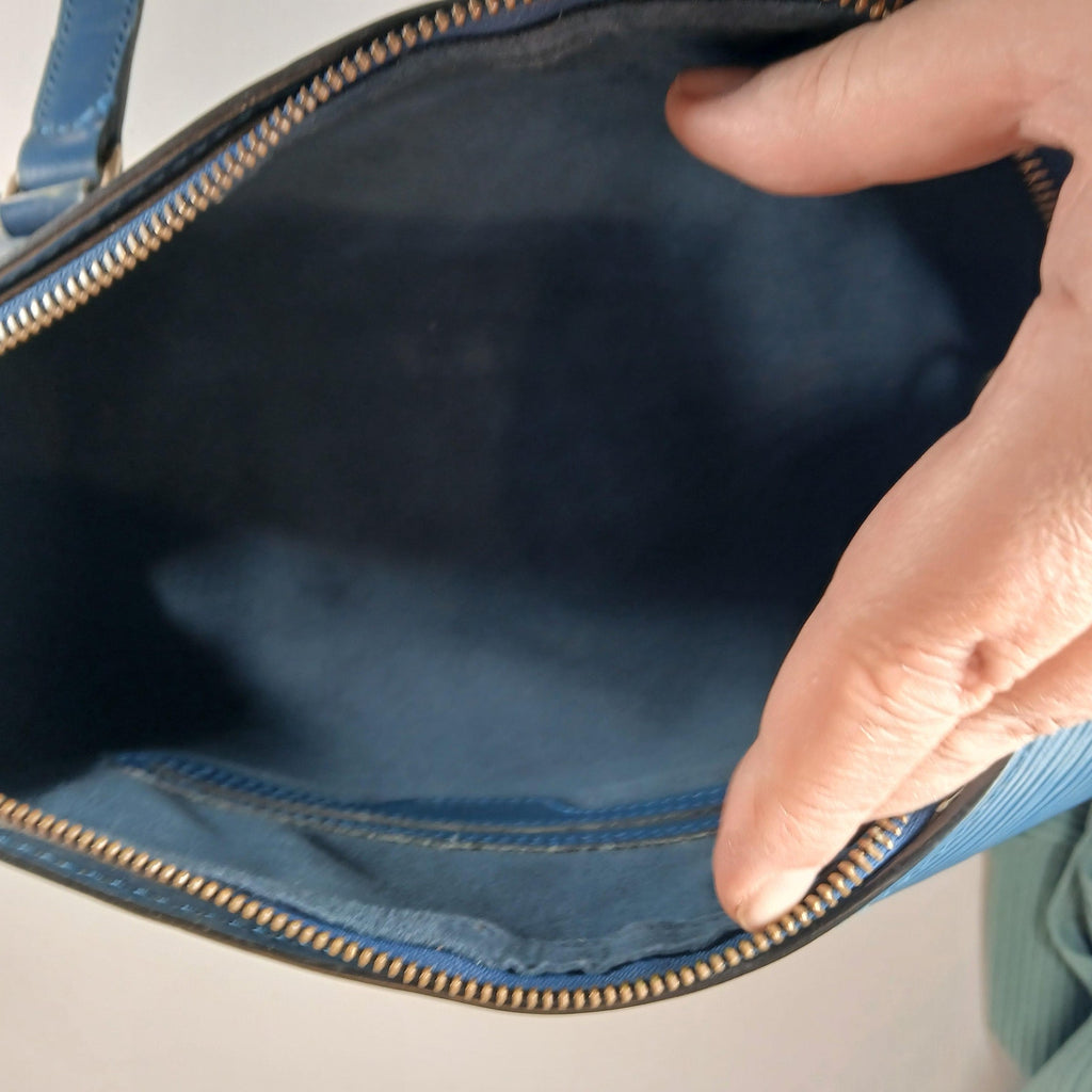 Louis Vuitton Soufflot Mother-&-Child Epi Leather Vintage Barrel Bag Toledo Blue
