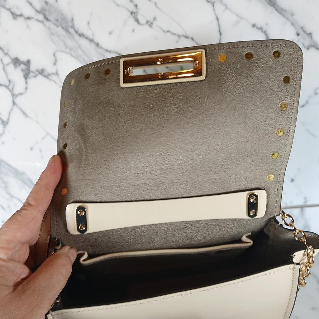 Zac Posen Bridette Belted Mini Crossbody Handbag in Dove NWT