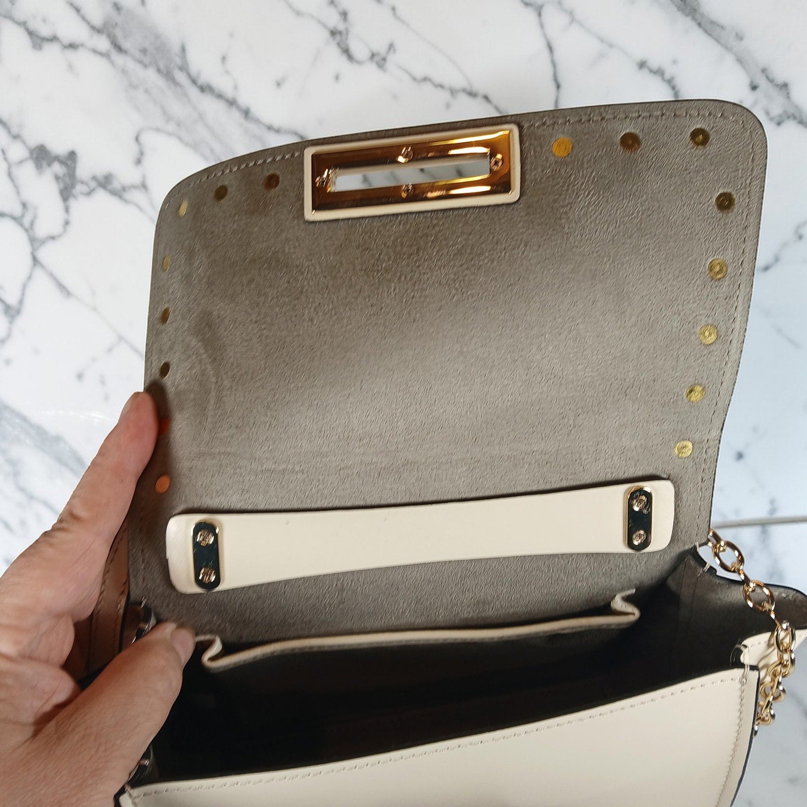 Zac Posen Bridette Belted Mini Crossbody Handbag in Dove NWT
