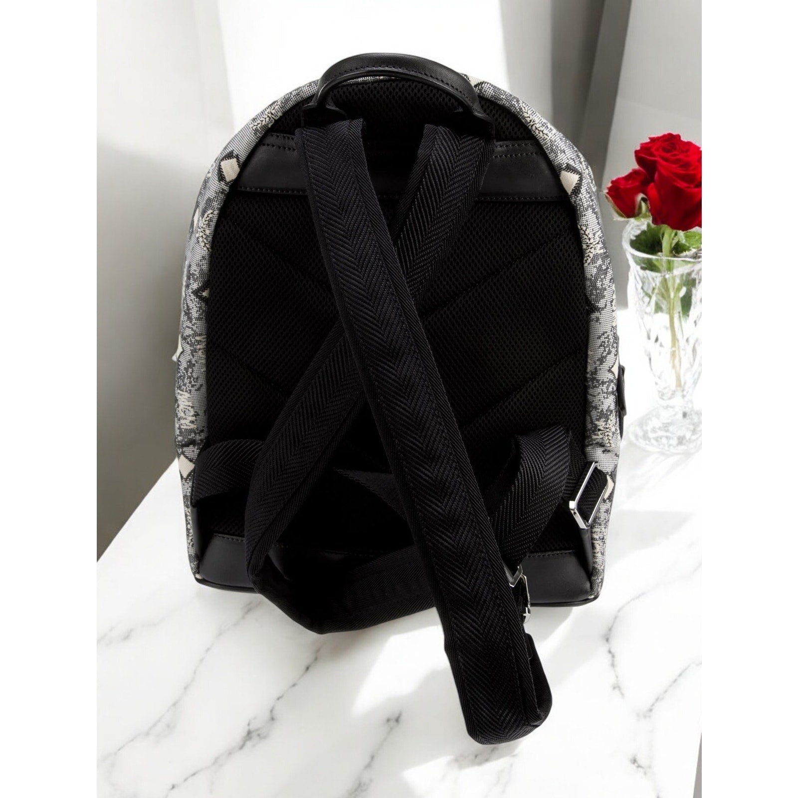 NWT - AUTH MCM Vintage Jacquard Monogram Logo Jacquard Backpack Mini