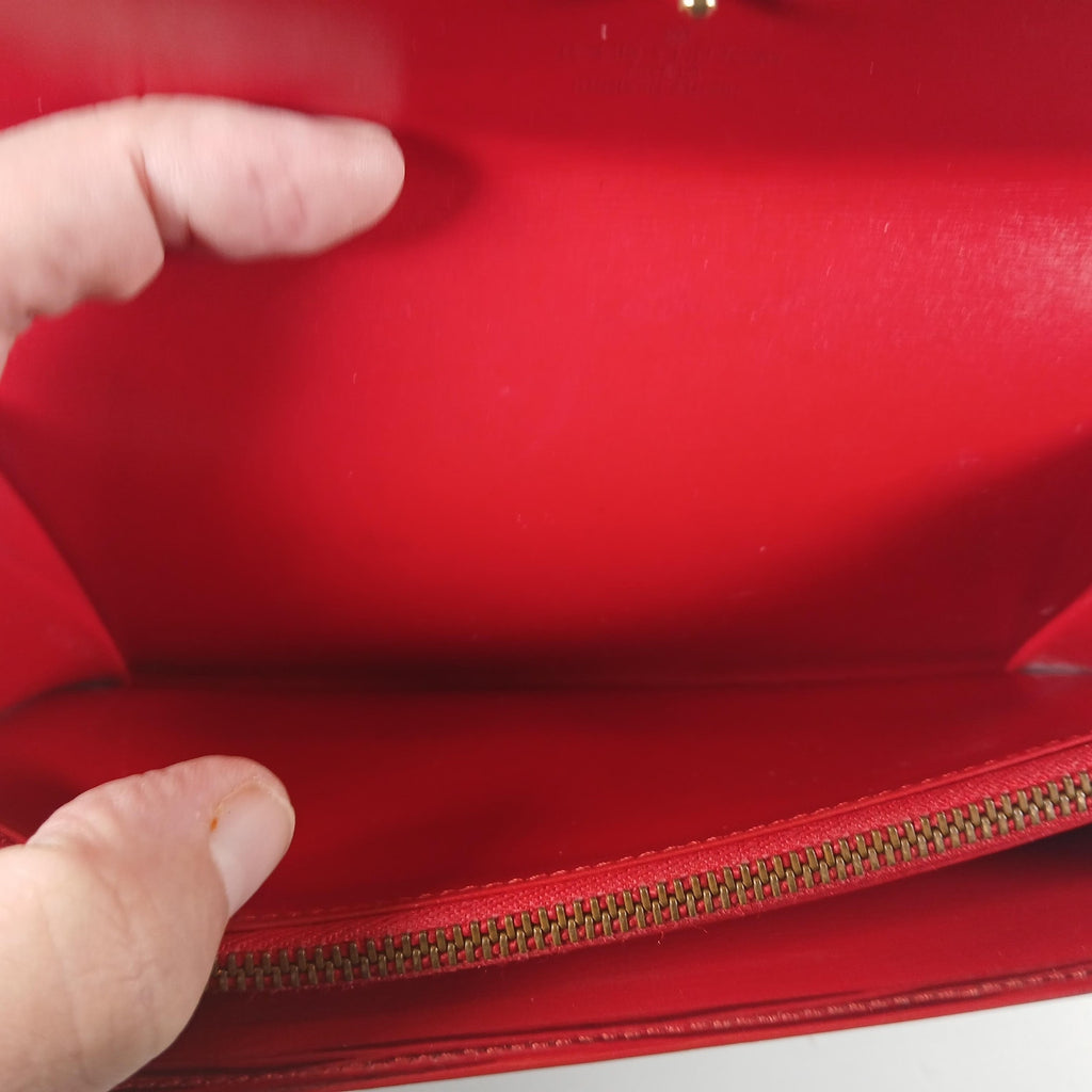 Louis Vuitton Red Epi Leather Sarah Long Wallet - Date code: CA1915
