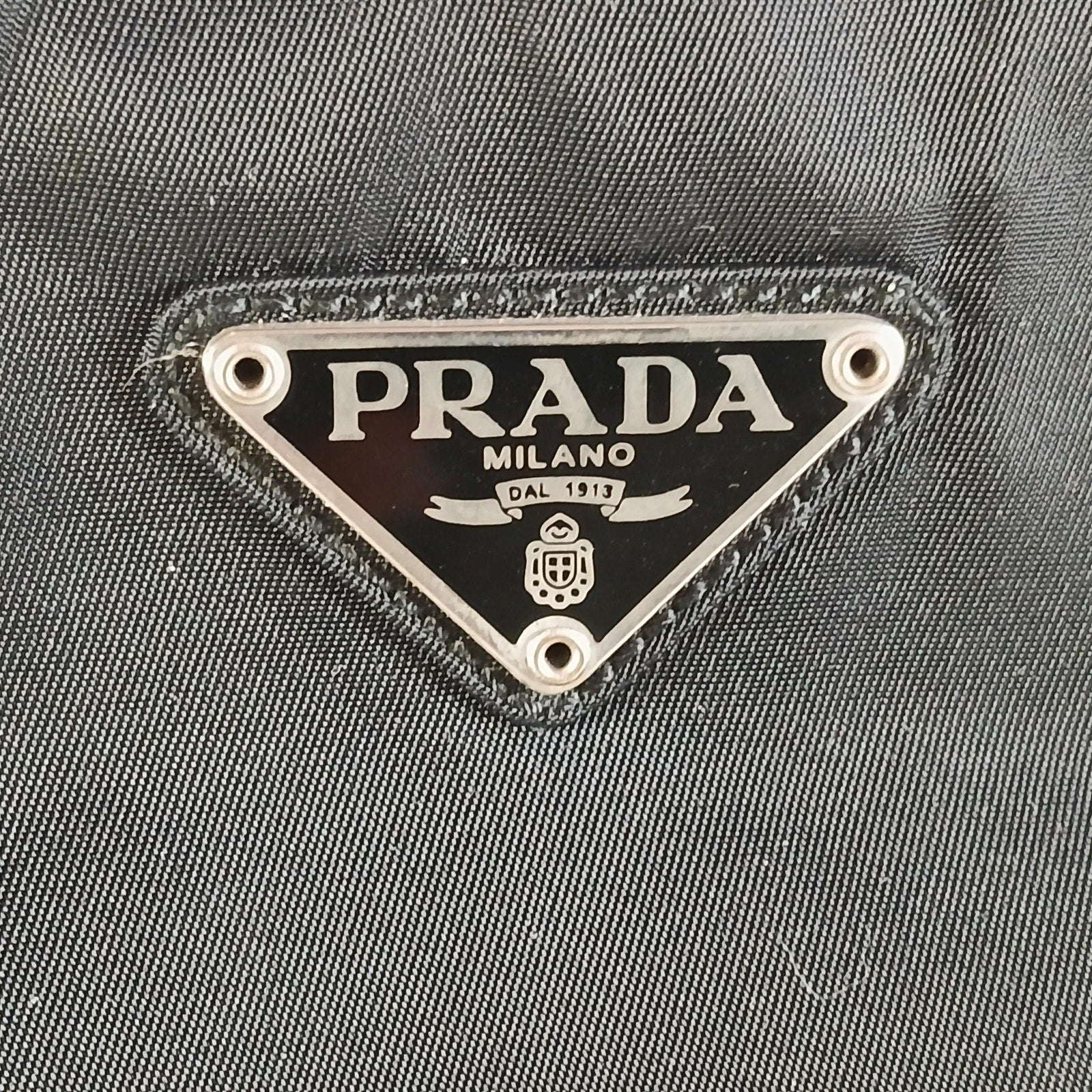 Prada Nylon Tessuto Triangle Logo Tote Bag Black