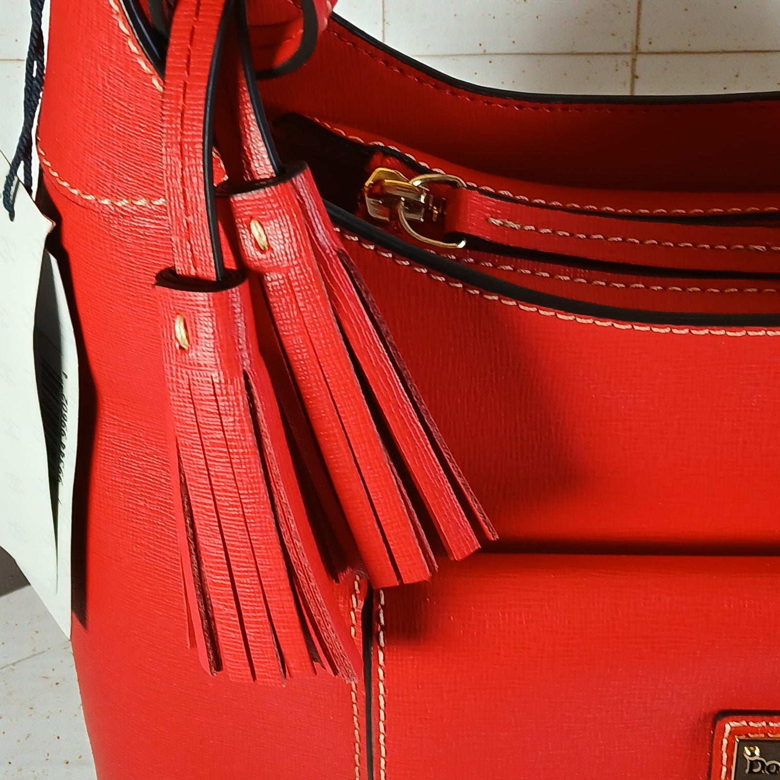 Dooney & Bourke Red Saffiano Leather Hobo Bag w/ Dust Bag NWT