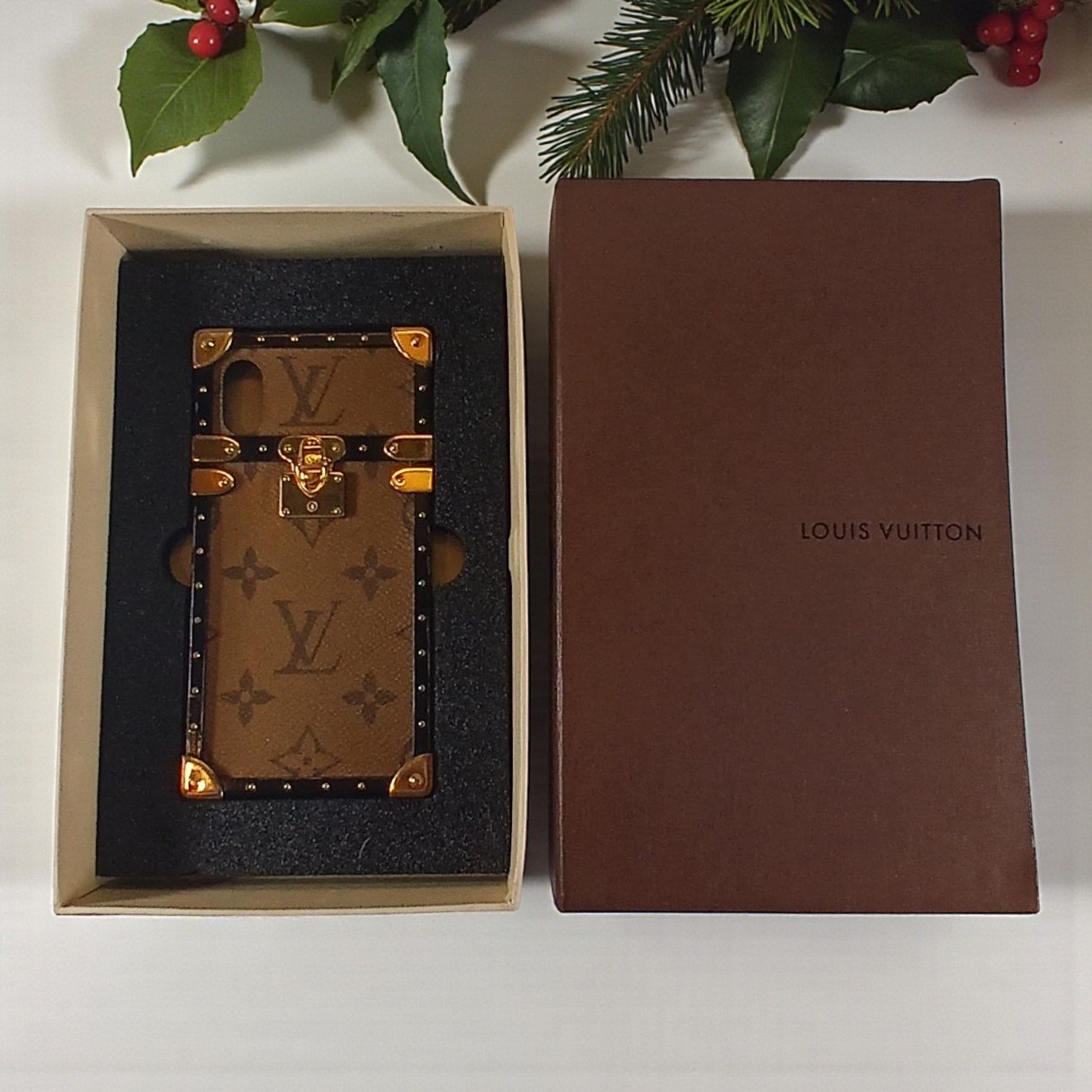 Louis Vuitton Monogram Canvas Eye Trunk iPhone X Case with Box