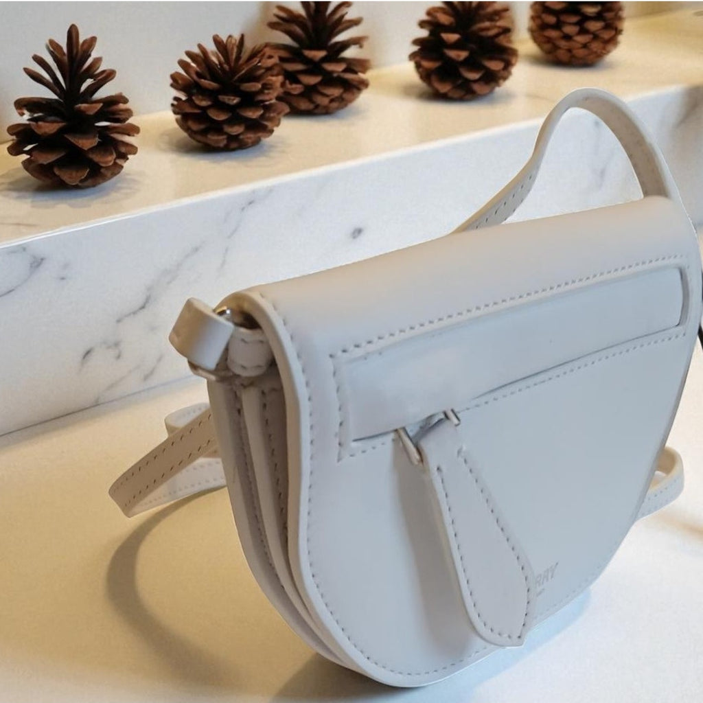 New - Burberry Olympia Micro Mini Leather Shoulder Bag Optic White