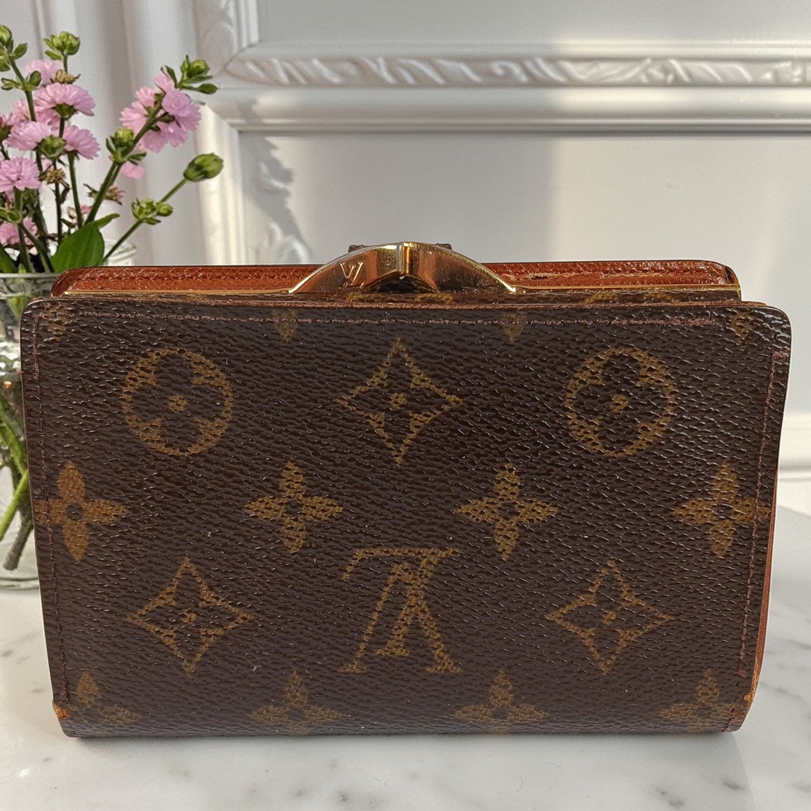 Louis Vuitton Authentic Vintage Monogram French Kisslock Wallet