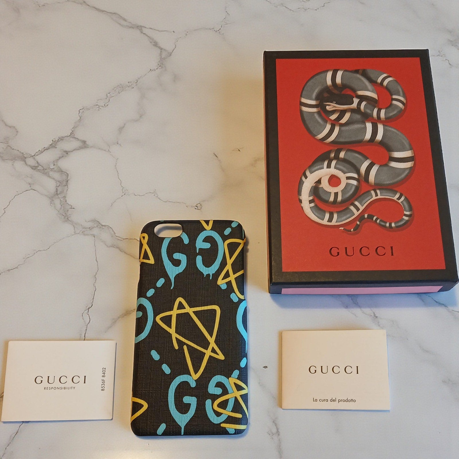Gucci Ghost iPhone 6 Graffiti Black-Multi Case NIB Authentic