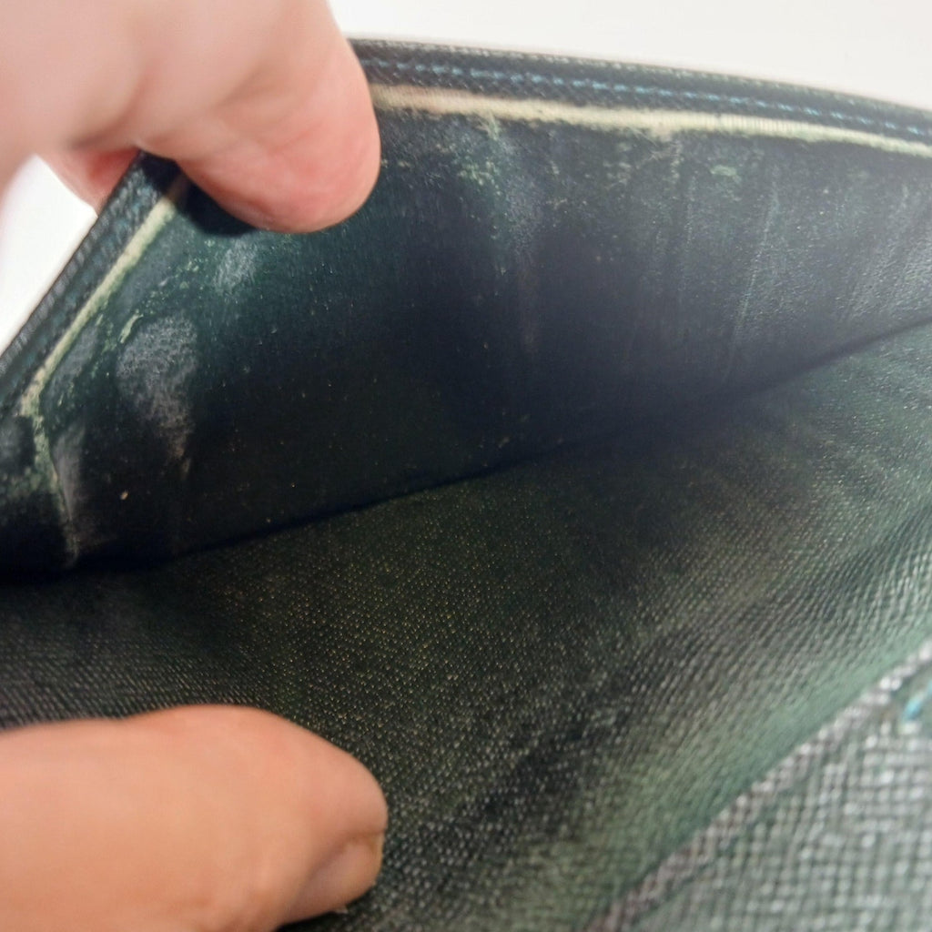 Louis Vuitton Rare Vintage Green Taiga Leather Long Wallet