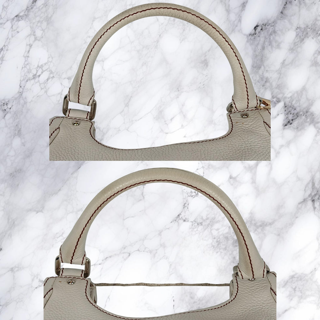 Chanel Logo Fringe White Caviar Leather Hobo Shoulder/Hand Bag