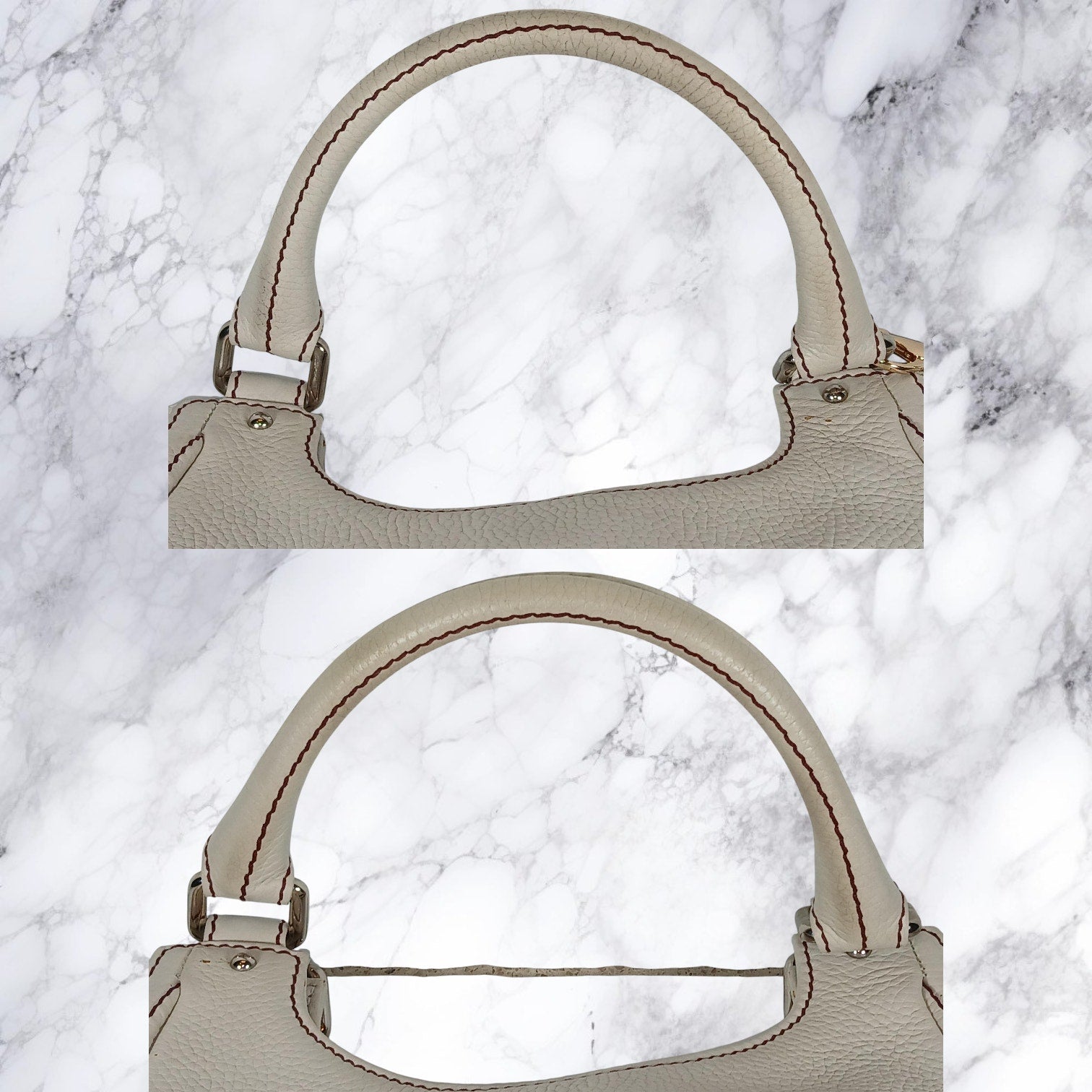 Chanel Logo Fringe White Caviar Leather Hobo Shoulder/Hand Bag