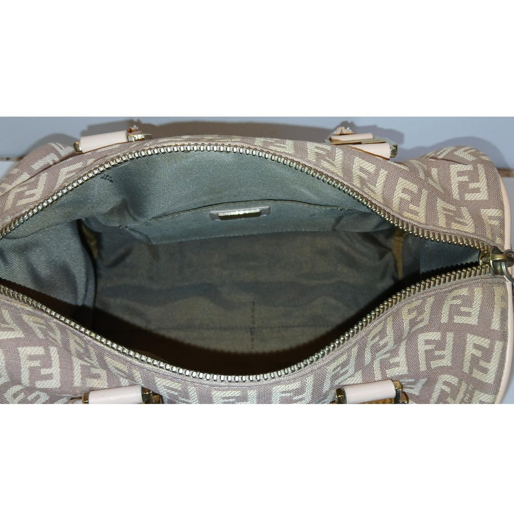 Fendi Zucchino Mini Boston Pink Handbag Pre-owned