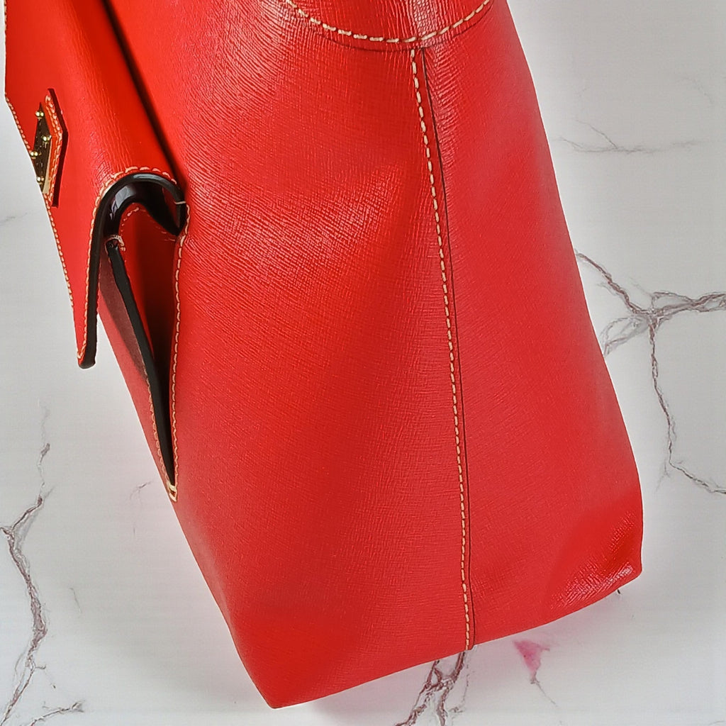 Dooney & Bourke Red Saffiano Leather Hobo Bag w/ Dust Bag NWT