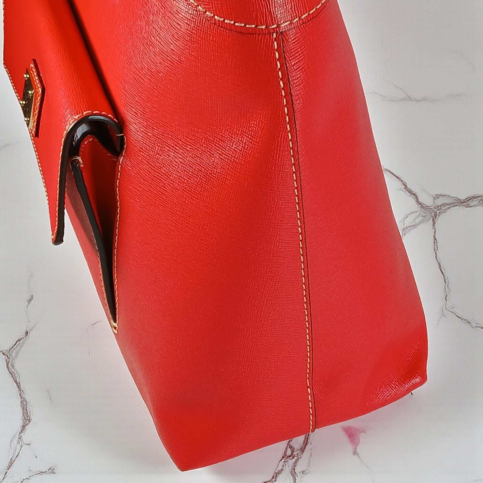 Dooney & Bourke Red Saffiano Leather Hobo Bag w/ Dust Bag NWT