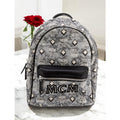 NWT - AUTH MCM Vintage Jacquard Monogram Logo Jacquard Backpack Mini