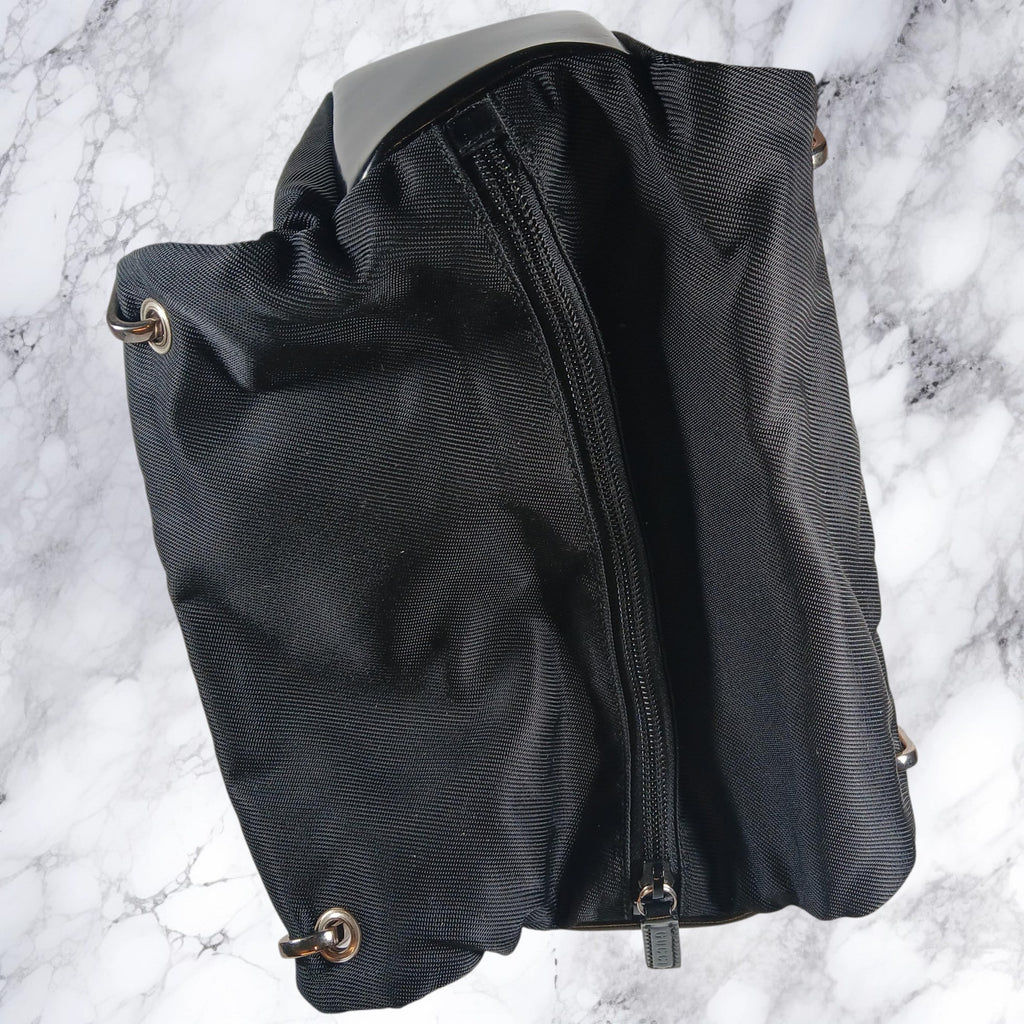 Gucci Bamboo handle Black Nylon & leather Tote bag Authentic