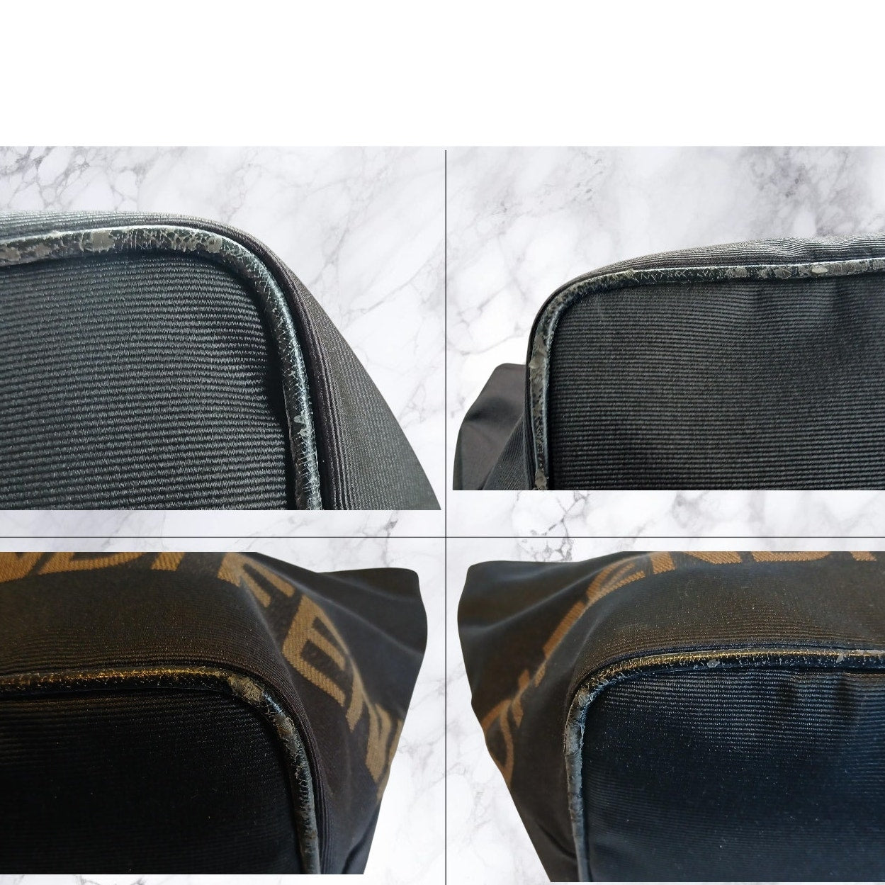 Fendi Mini Roma Black Canvas Tote Bag Vintage