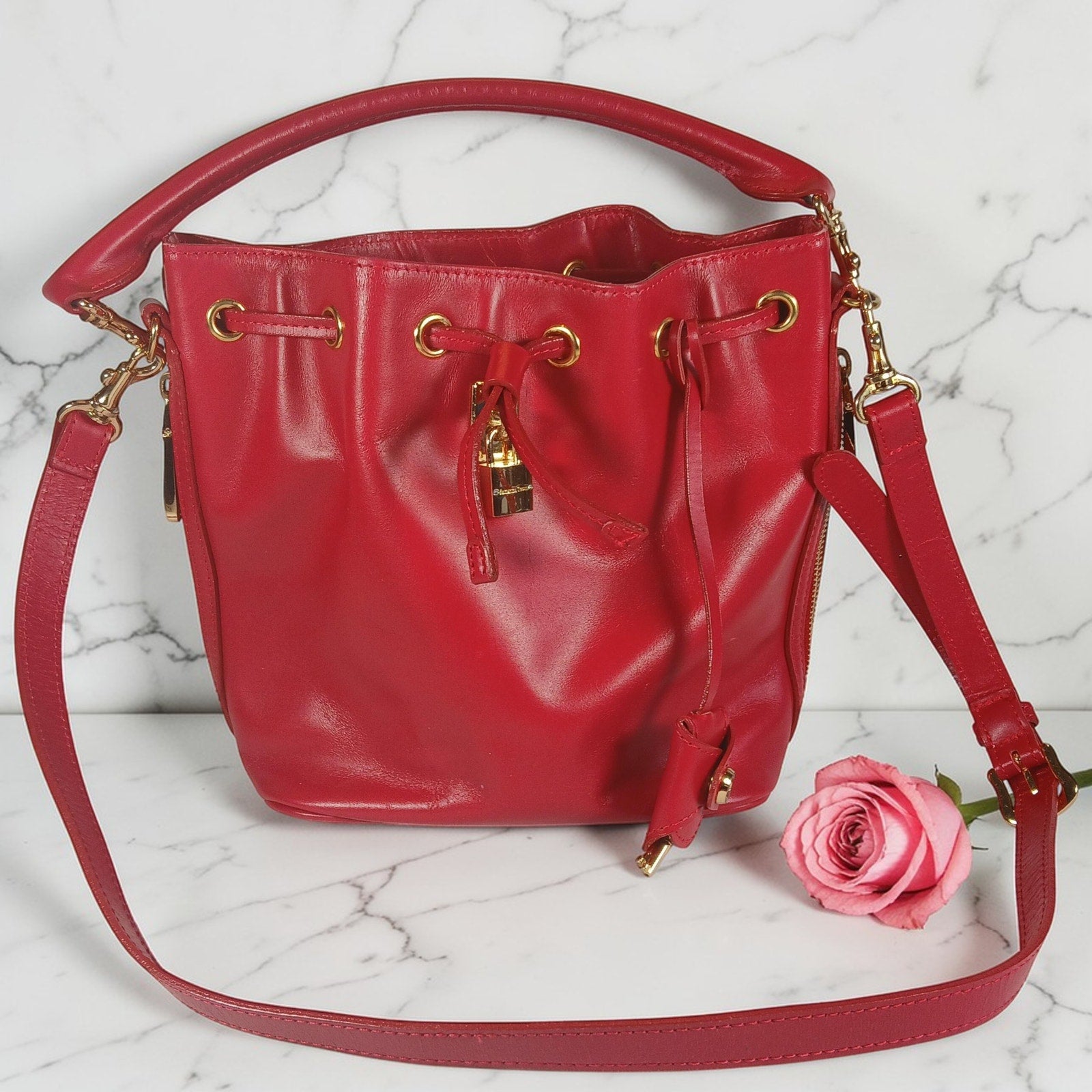 Samantha Thavasa Athel Fleury Red Leather 2Way Shoulder Handbag Miranda Collect
