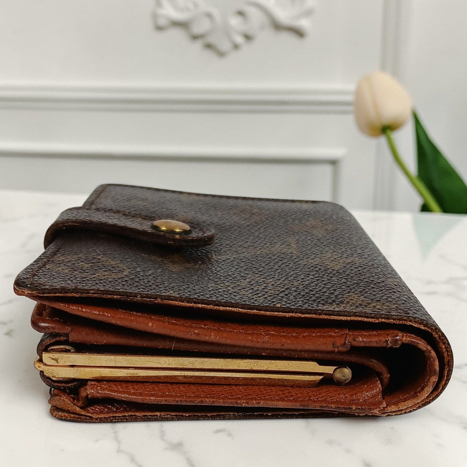 Louis Vuitton Authentic Vintage Monogram French Kisslock Wallet