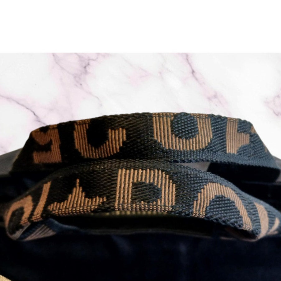 Fendi Mini Roma Black Canvas Tote Bag Vintage