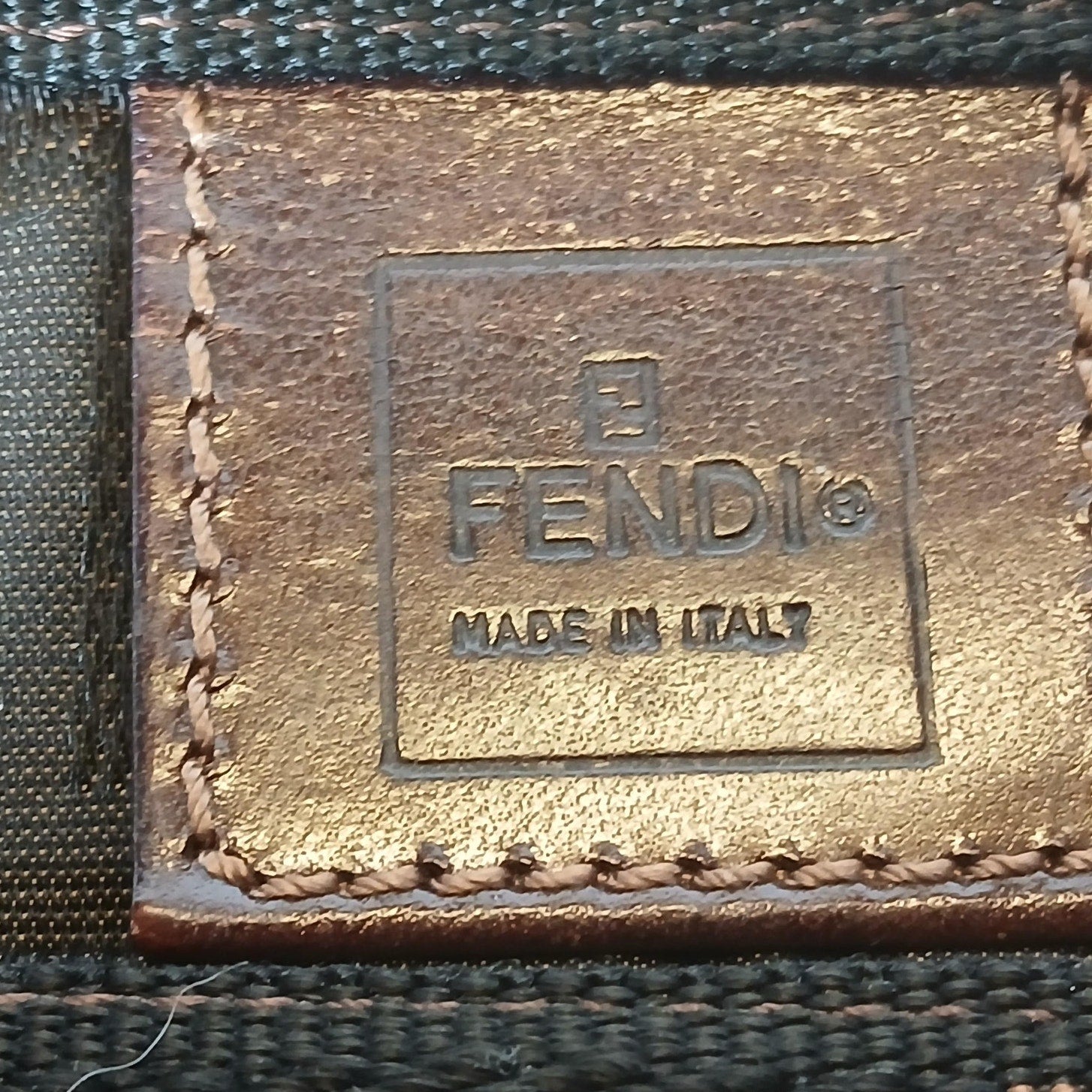 Fendi Vintage Leather Trimmed Zucca Brown Medium Foldable Tote