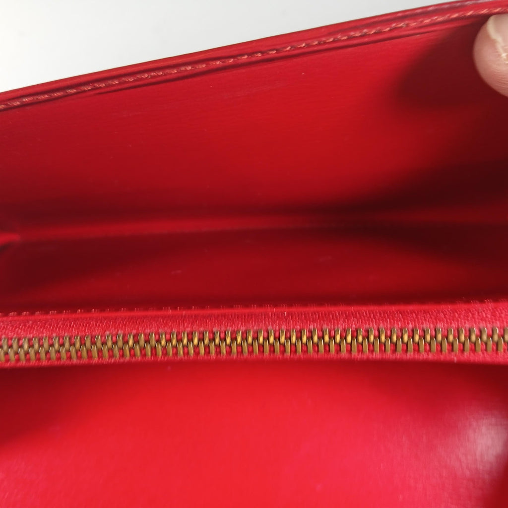 Louis Vuitton Red Epi Leather Sarah Long Wallet - Date code: CA1915