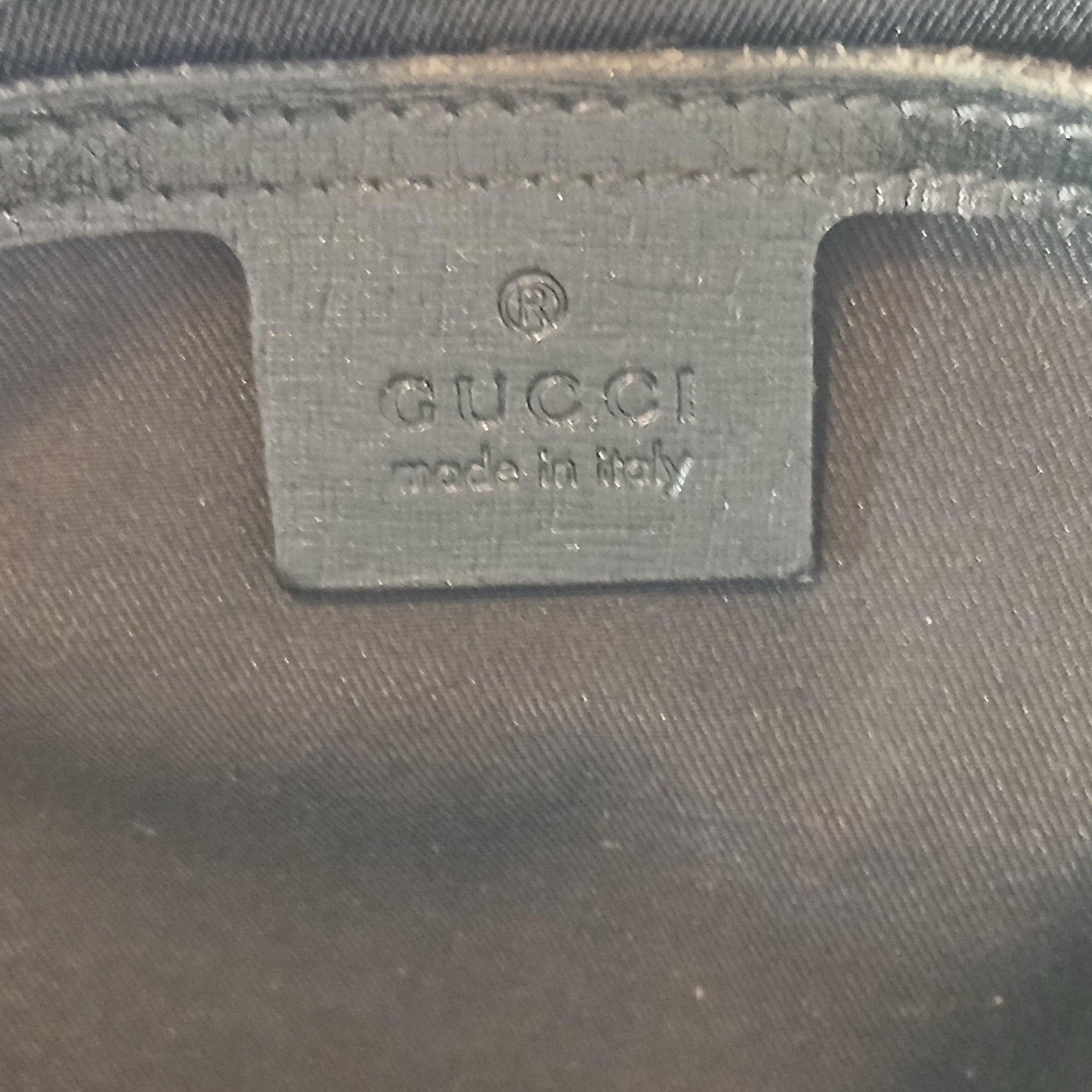 Gucci White GG Supreme Canvas Joy Bag with Black Leather Trim