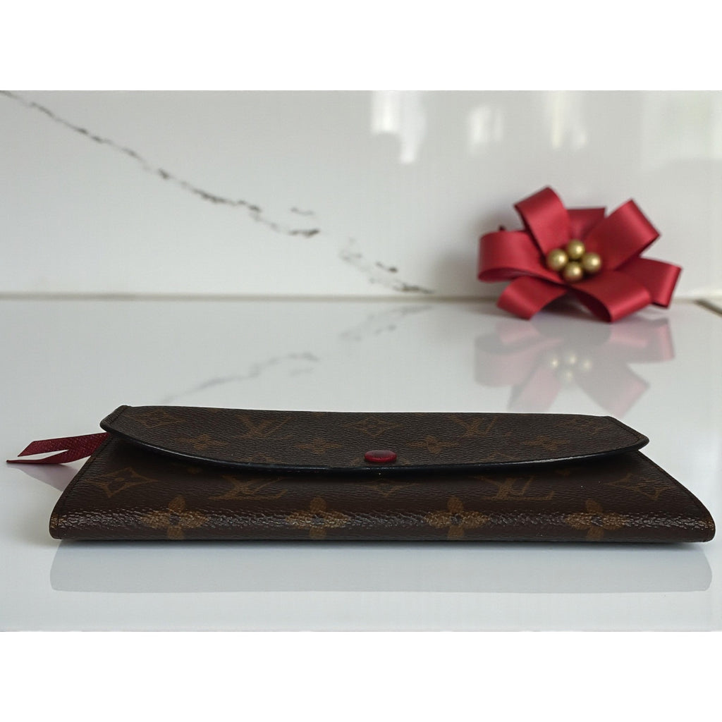 Louis Vuitton Emilie Monogram Canvas Fuchsia Leather Wallet