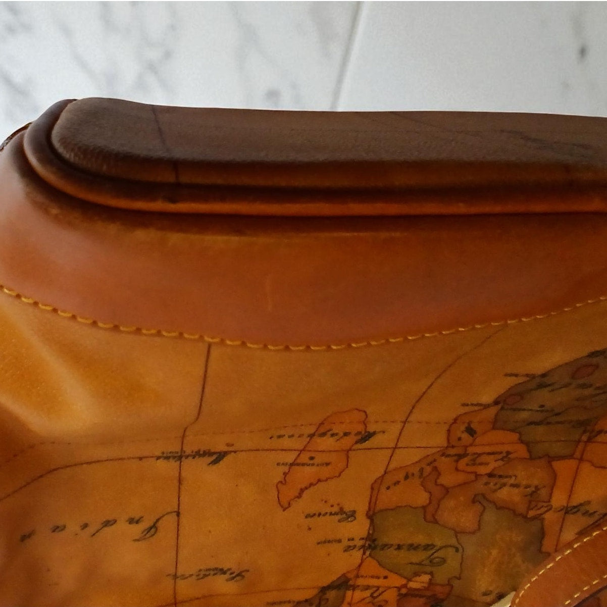 Authentic Alviero Martini Classe World Map Bucket Bag