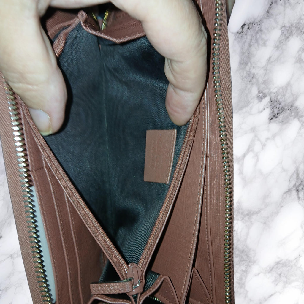 Gucci Micro GG Star Supreme Coated Canvas Zip Around Wallet