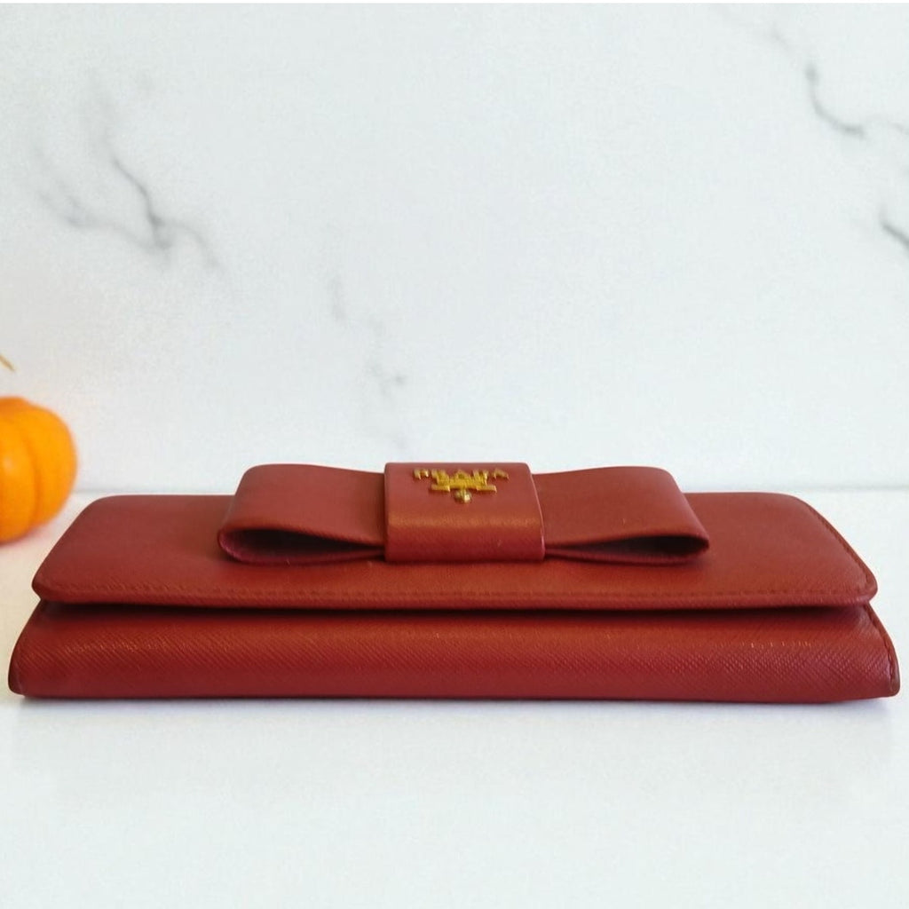Prada Saffiano Leather Pink Wallet on a Chain Crossbody