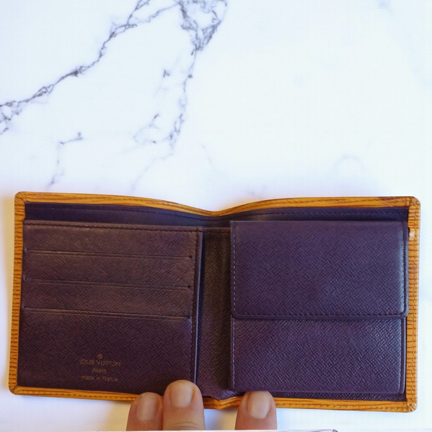 Louis Vuitton Marco Epi Leather Bifold Wallet Yellow