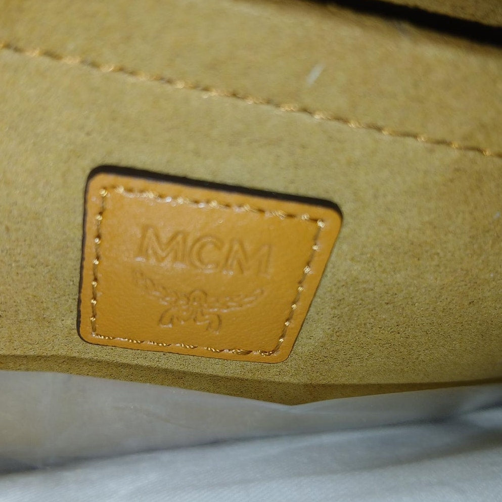 MCM Tracy Shoulder Bag in Cubic Logo Leather Cognac - NWT