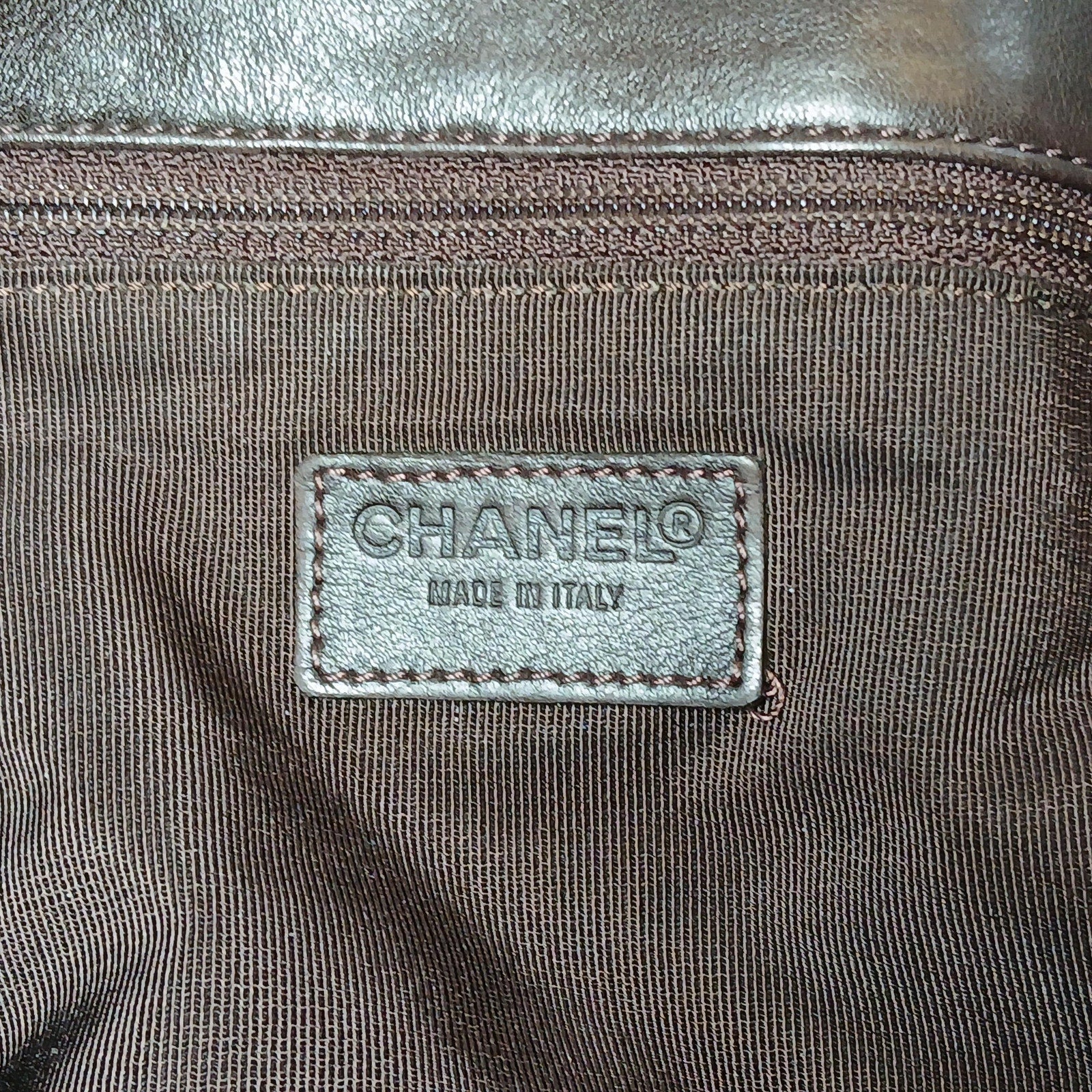 CHANEL Brown Coco Mark Lambskin Leather Tote Business Bag