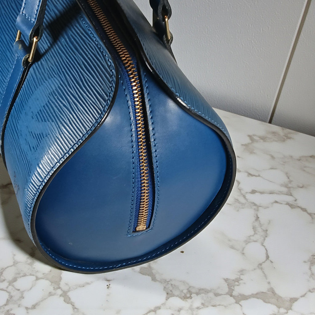 Louis Vuitton Soufflot Mother-&-Child Epi Leather Vintage Barrel Bag Toledo Blue