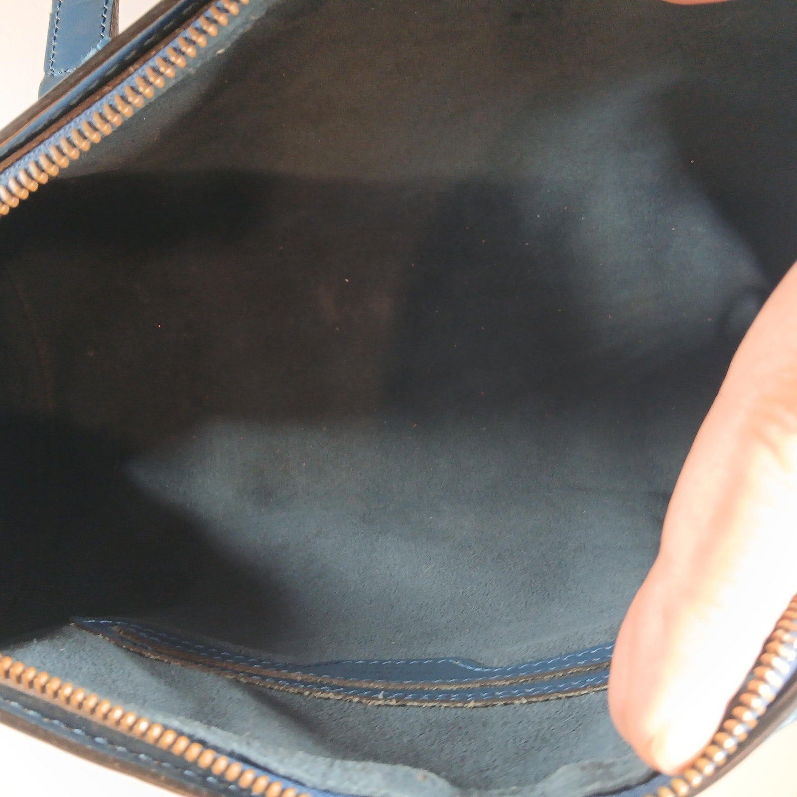 Louis Vuitton Soufflot Mother-&-Child Epi Leather Vintage Barrel Bag Toledo Blue