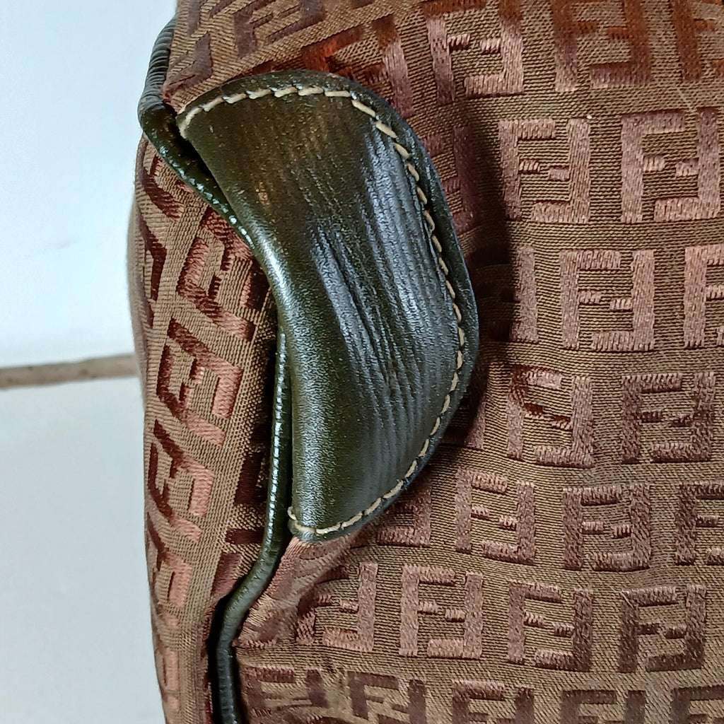 Fendi Vintage Zucca Boston Duffle Bag