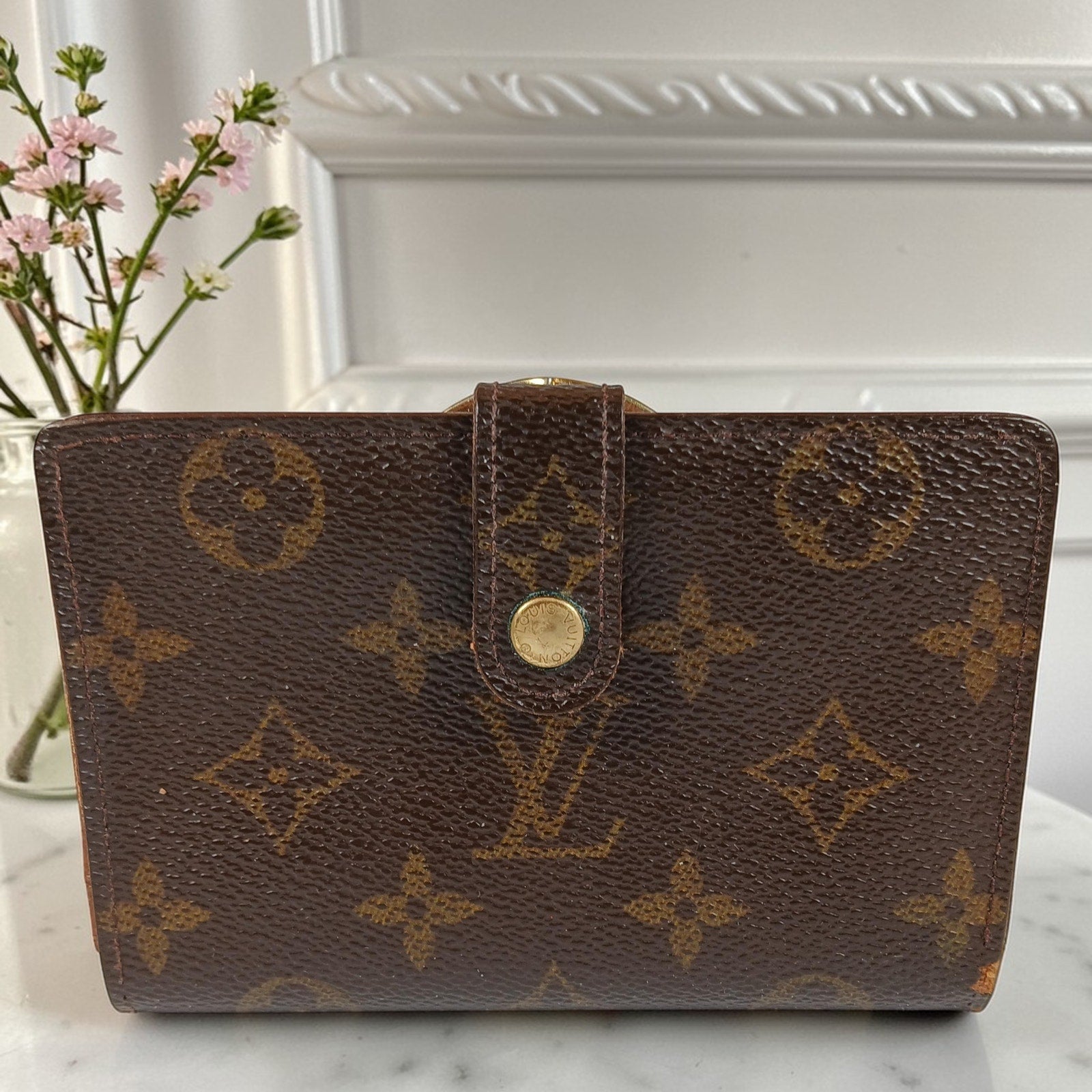 Louis Vuitton Authentic Vintage Monogram French Kisslock Wallet