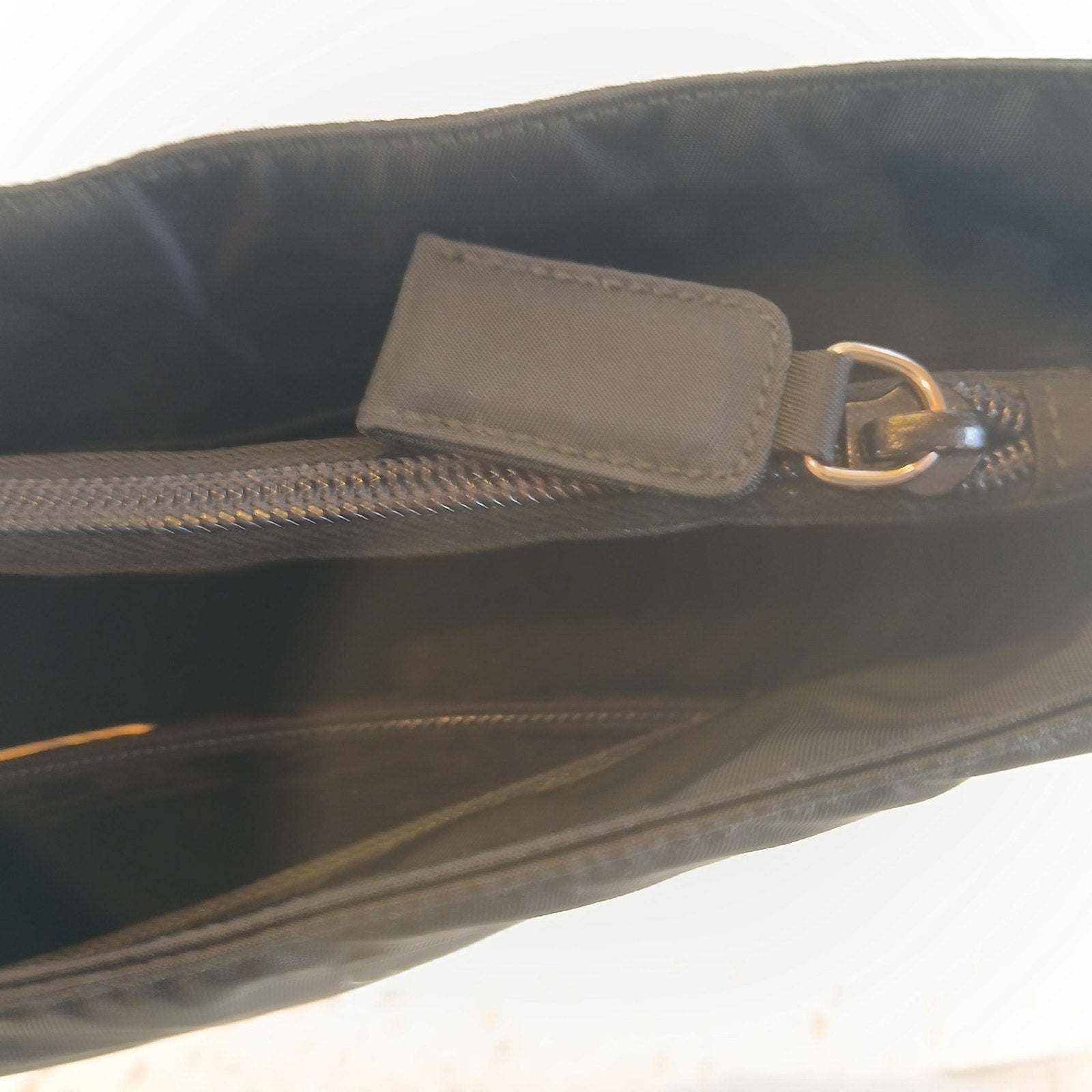 Prada Nylon Tessuto Triangle Logo Tote Bag Black