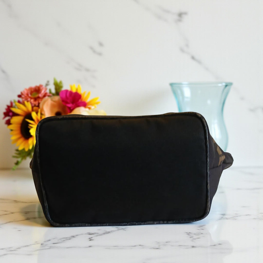 Fendi Mini Roma Black Canvas Tote Bag Vintage