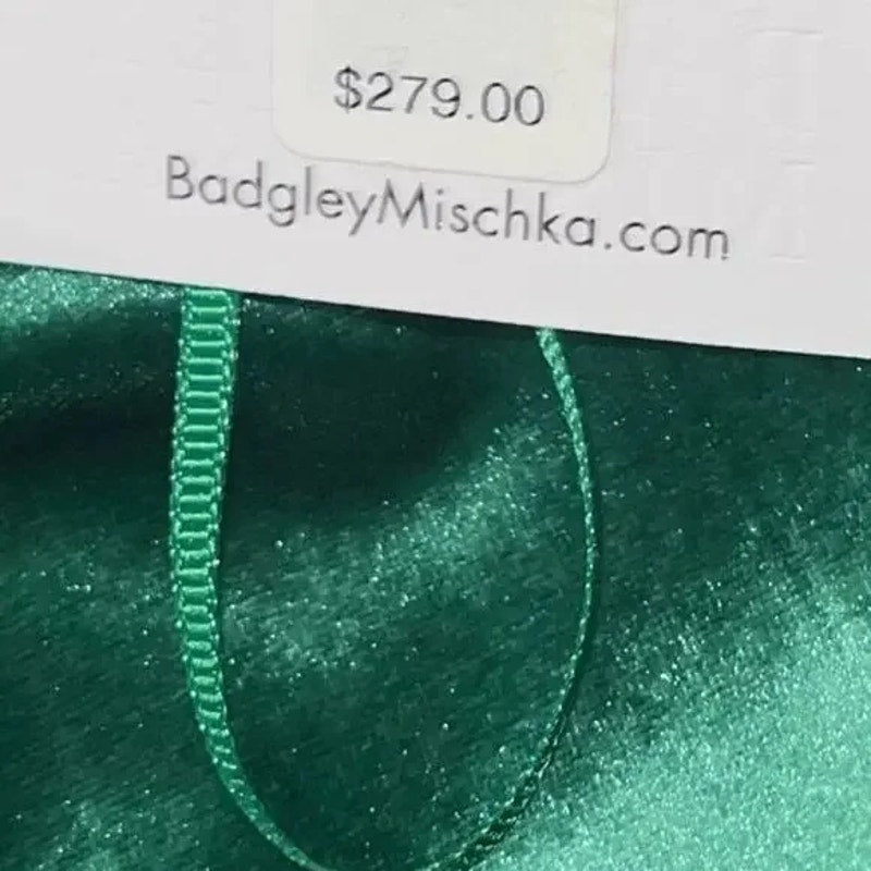 NWT - Belle Badgley Mischka Sleeveless Velvet Drape Halle Dress - Size 6