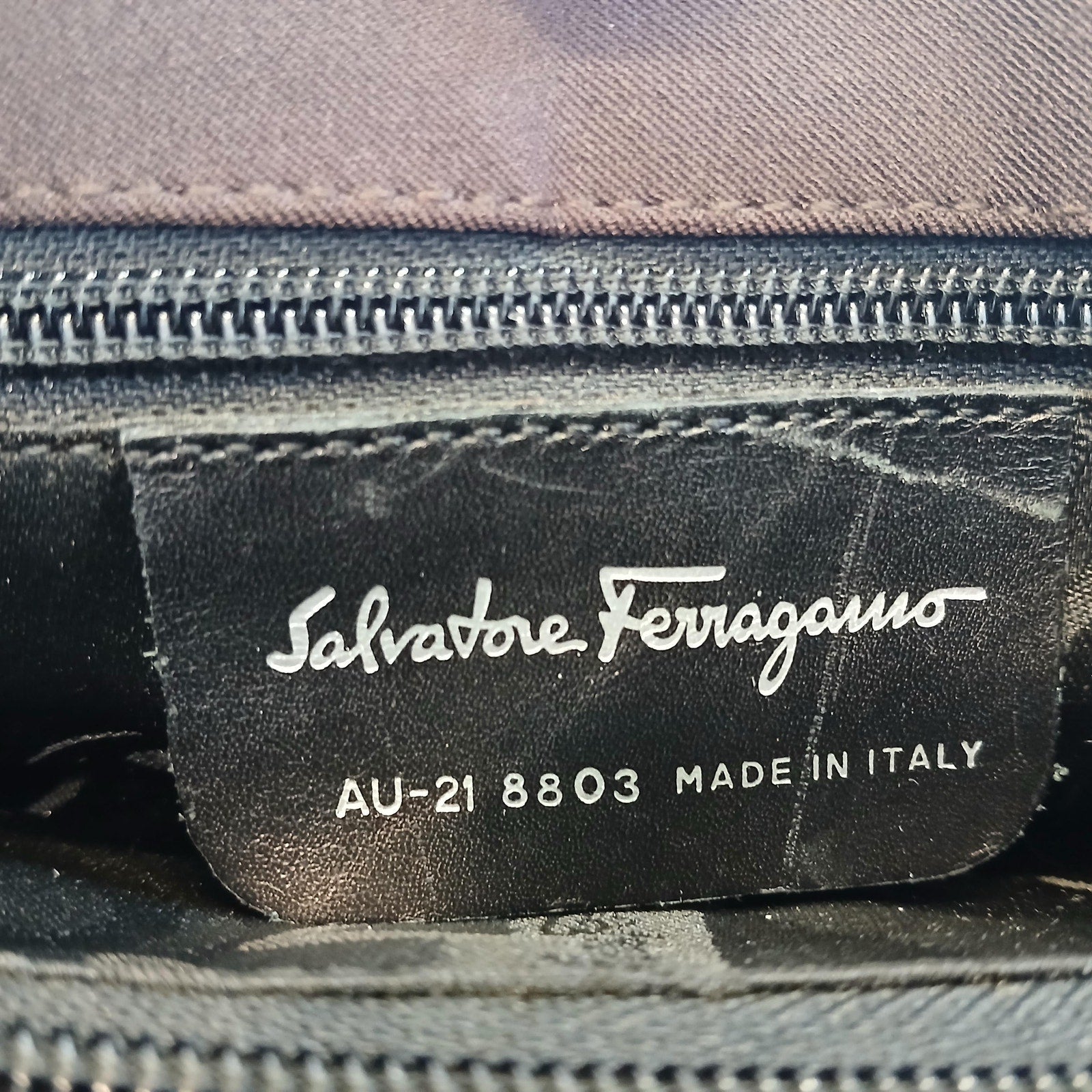 Salvatore Ferragamo Vala Tote in Brown Canvas with Logo Chain Strap