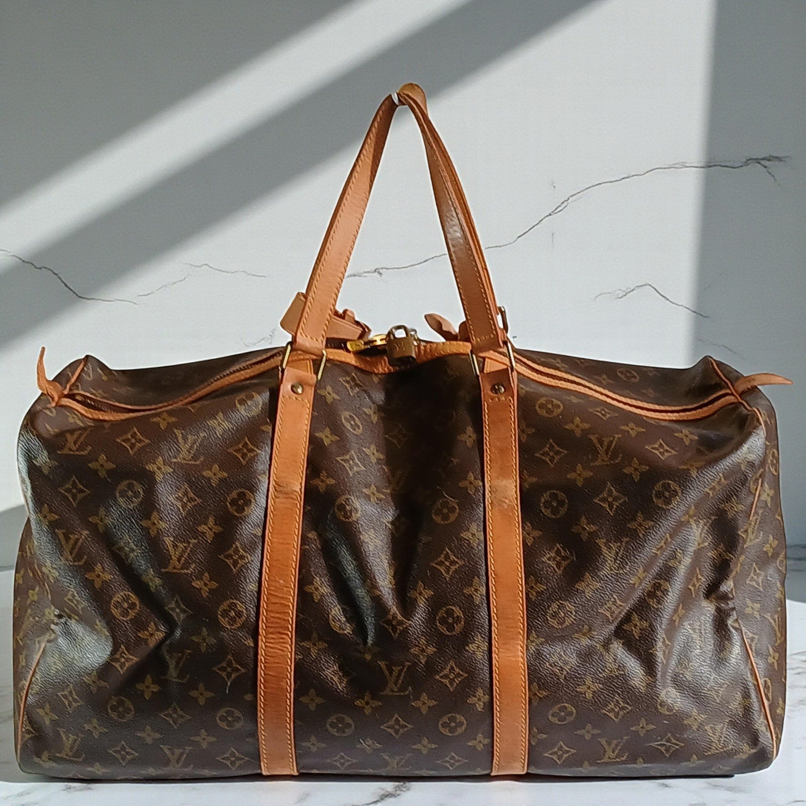 Louis Vuitton Monogram Sac Souple Boston Travel Bag 55 Vintage