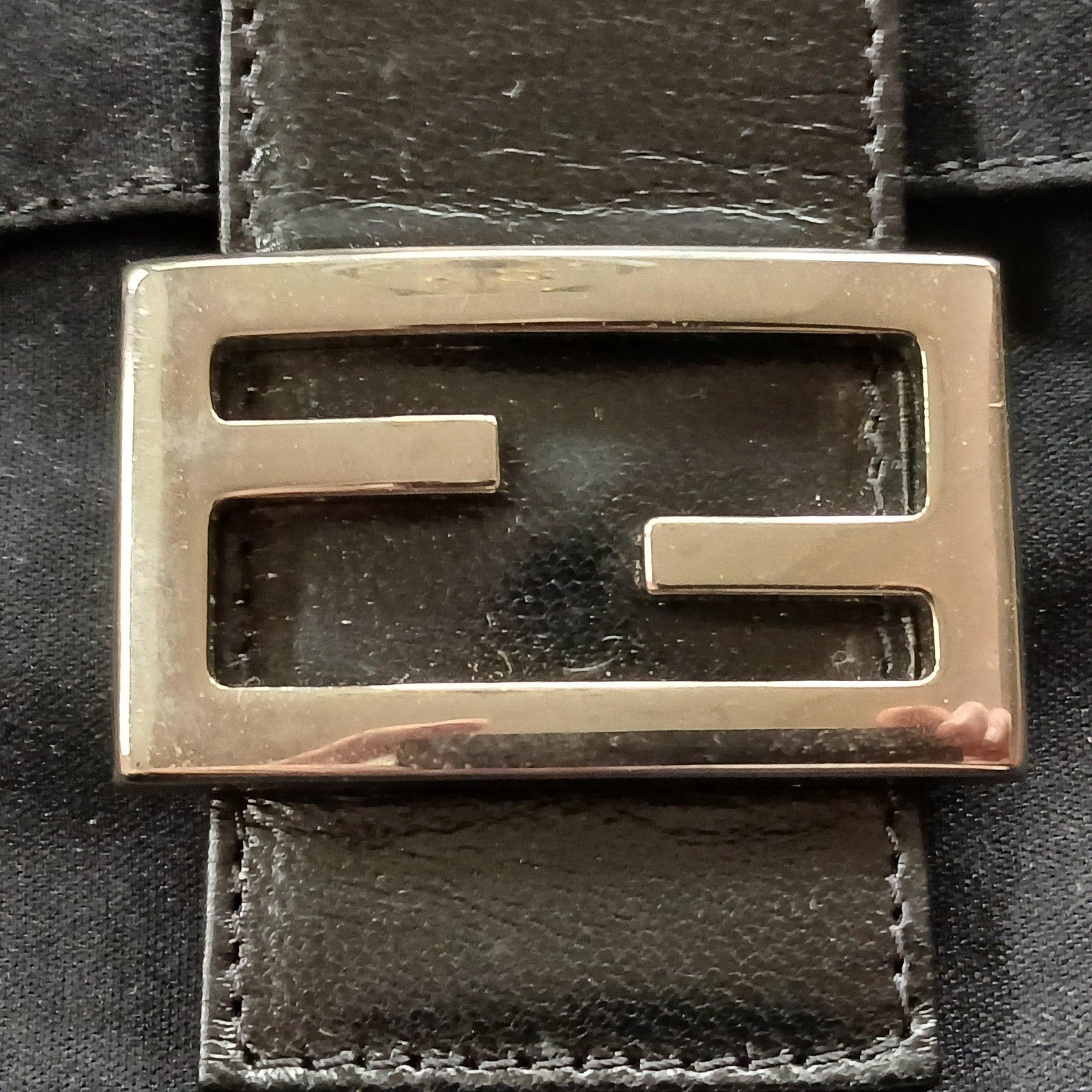 Fendi Mamma Black Neoprene Baguette Vintage Shoulder Bag