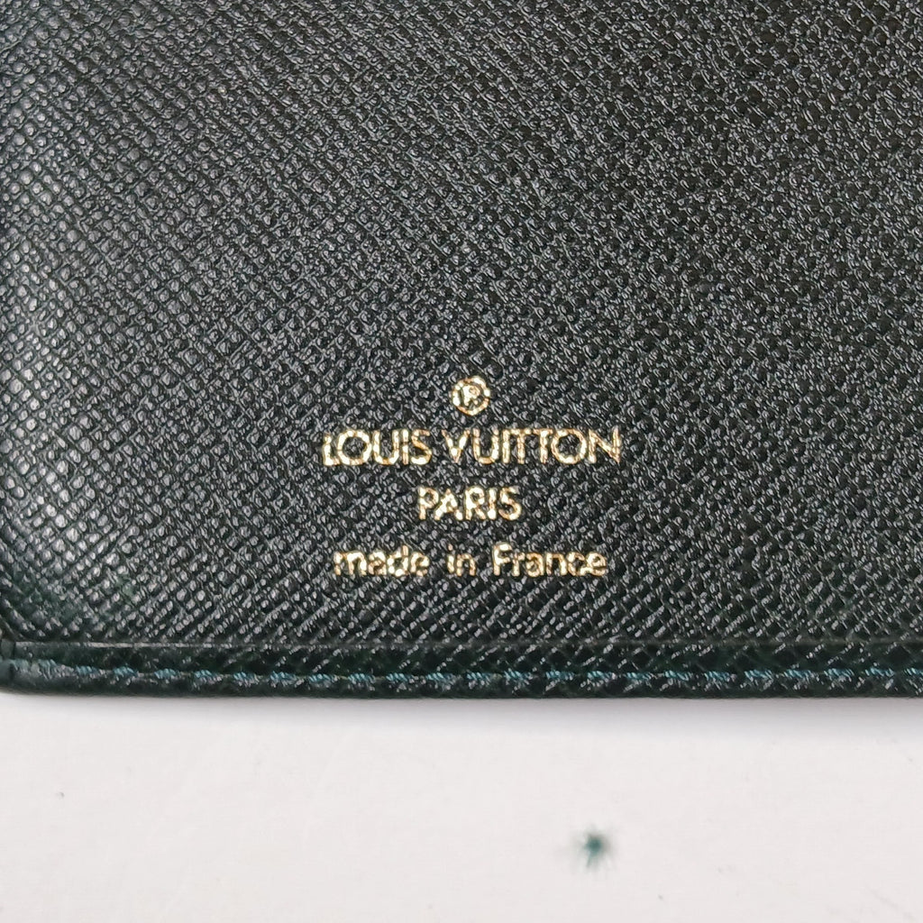 Louis Vuitton Rare Vintage Green Taiga Leather Long Wallet