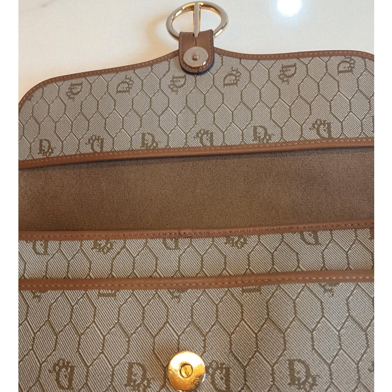 Christian Dior - Beige Honeycomb Crossbody Bag
