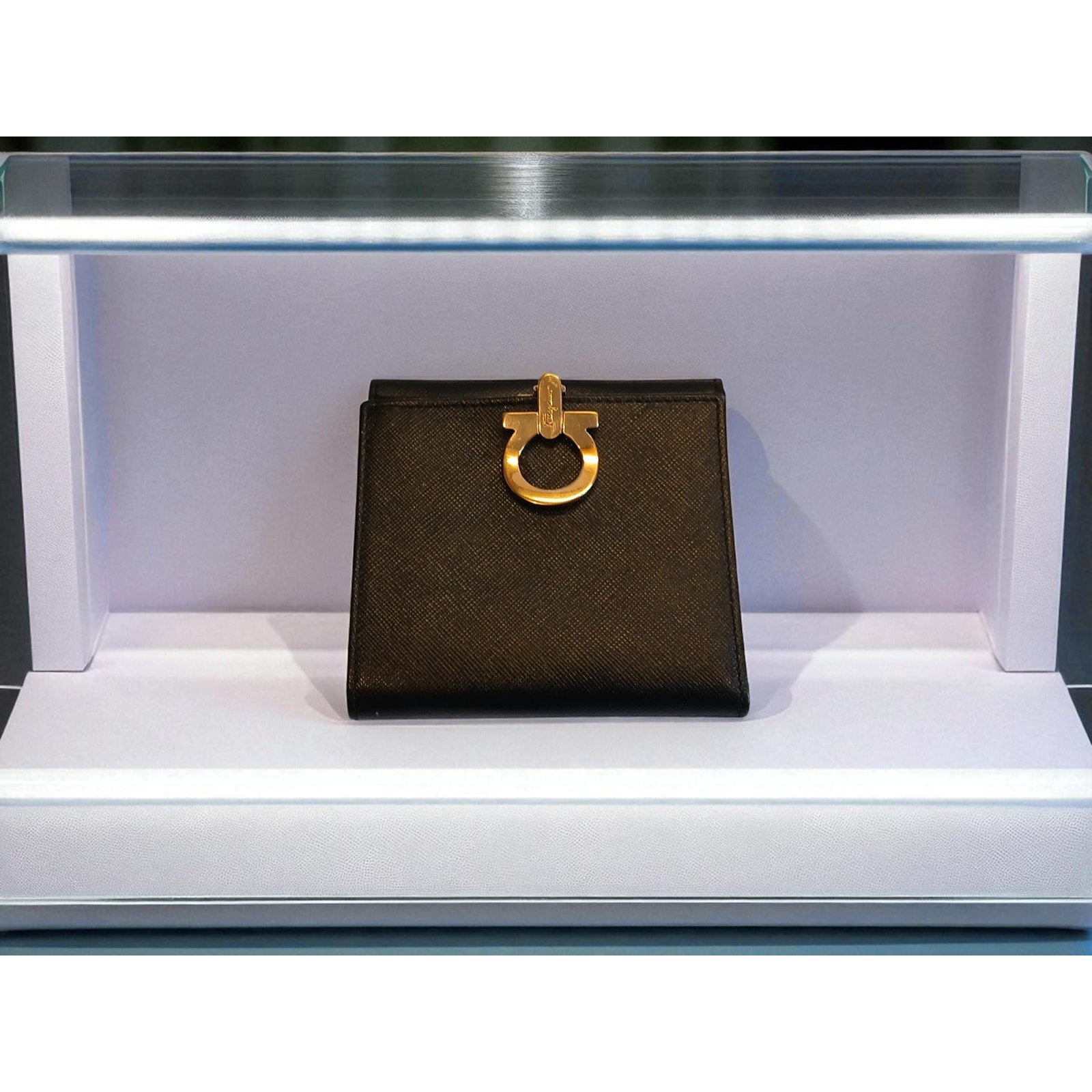 Salvatore Ferragamo Black Leather Bifold Wallet